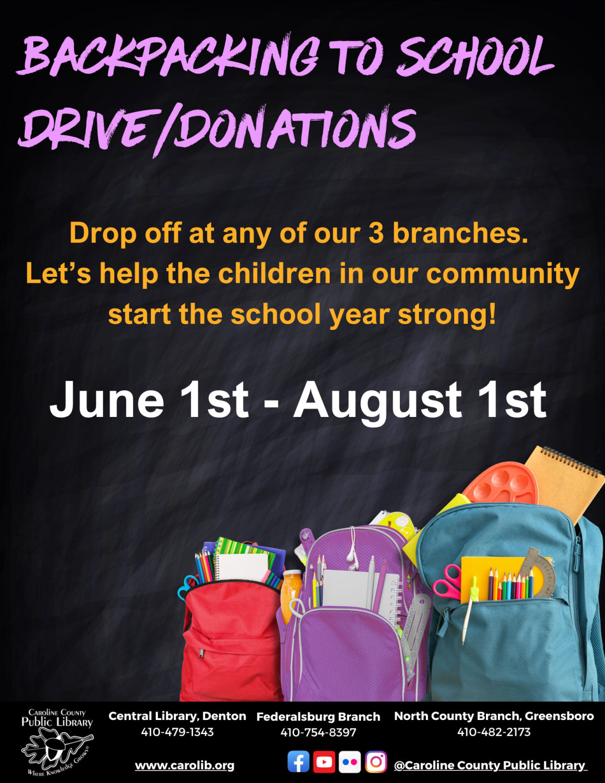 Backpacking to School Donations