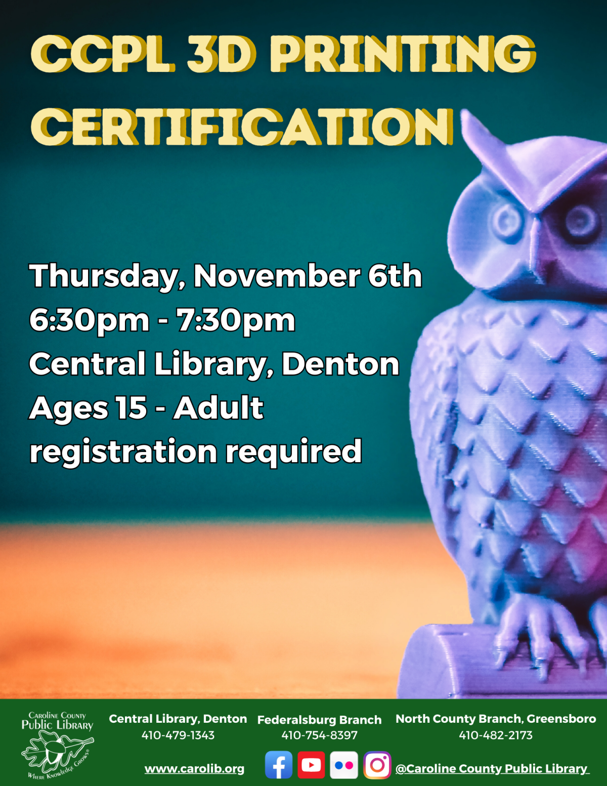 CCPL 3D Printer Certification