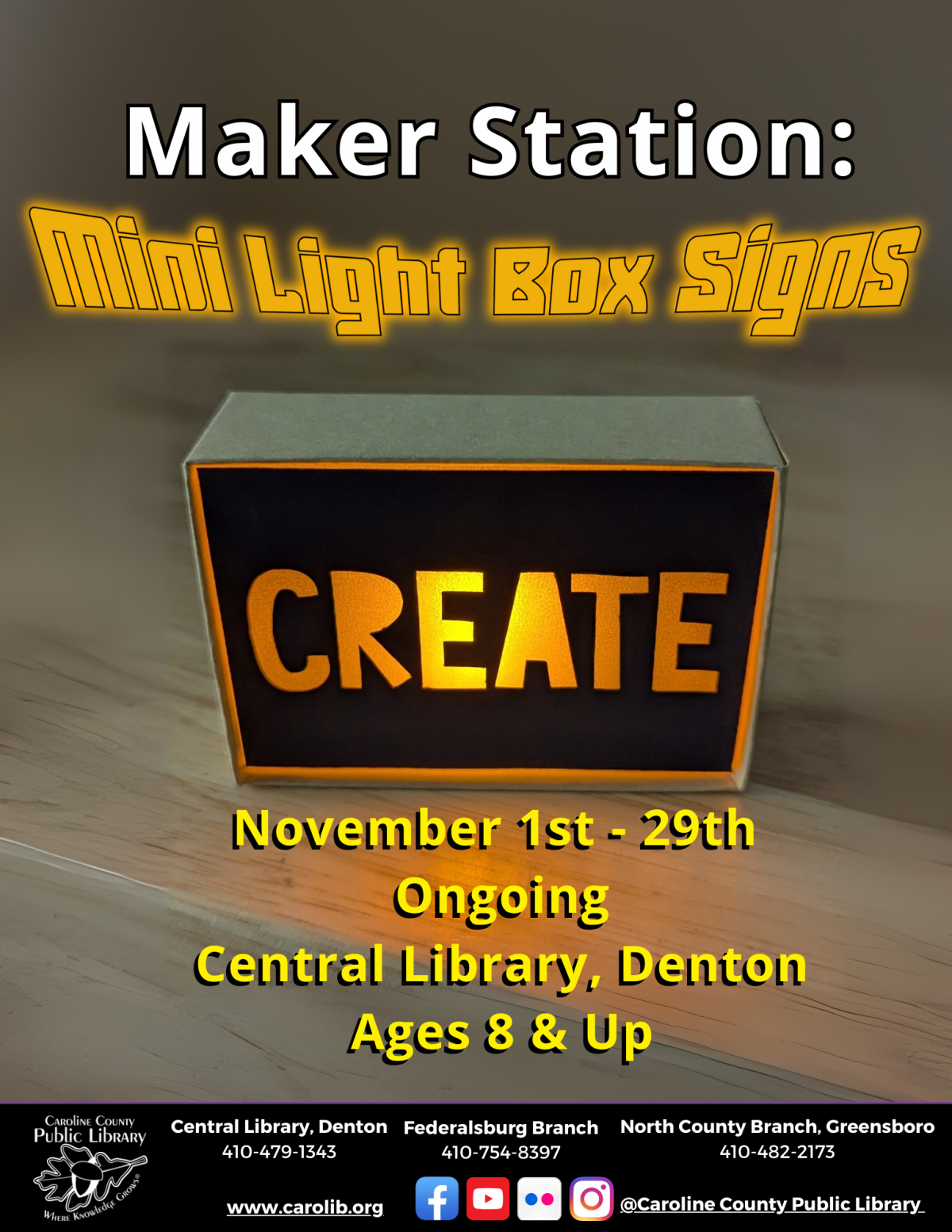 Maker Station: Mini Light Box Signs